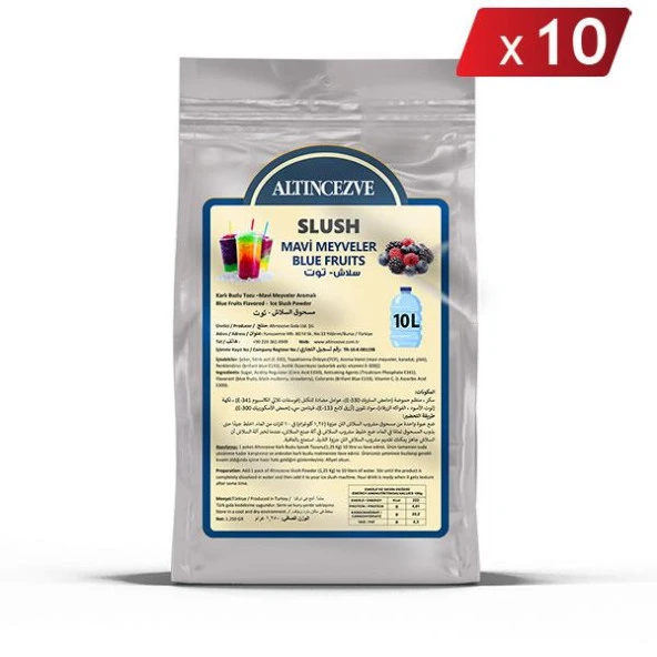 Altıncezve Ice Slush Karlı Buzlu Karlama Tozu | Mavi Meyveler 1.250 Gr - 10 L x 10 Adet