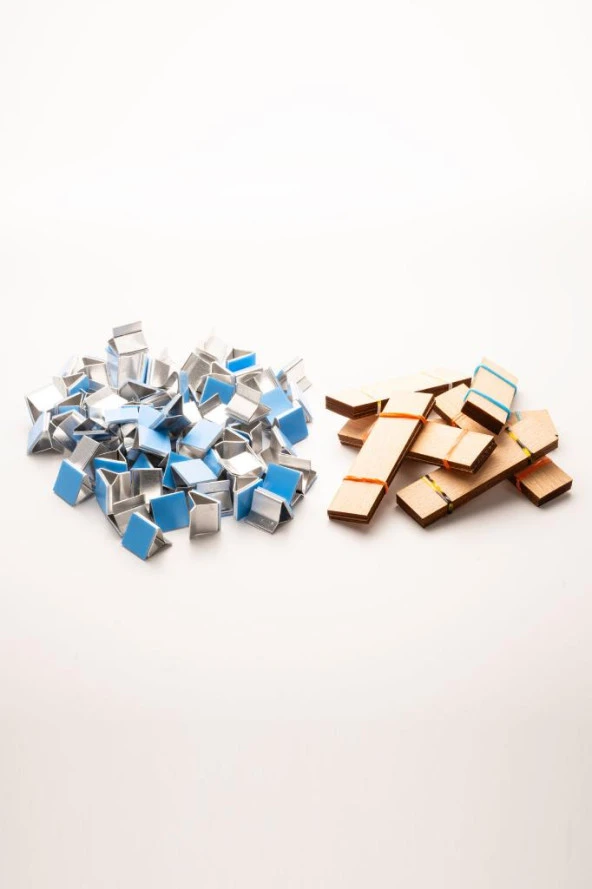 Ahşap Mum Fitili + Yapışkanlı Sehpa - 75 Adet ( 20mm x 75mm x 0,5mm ) - Resim 2