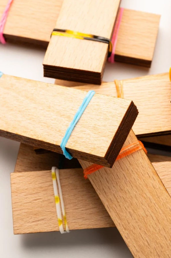 Ahşap Mum Fitili + Yapışkanlı Sehpa - 75 Adet ( 20mm x 75mm x 0,5mm ) - Resim 5