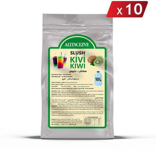 Altıncezve Ice Slush Karlı Buzlu Karlama Tozu | Kivi 1.250 Gr - 10 L x 10 Adet