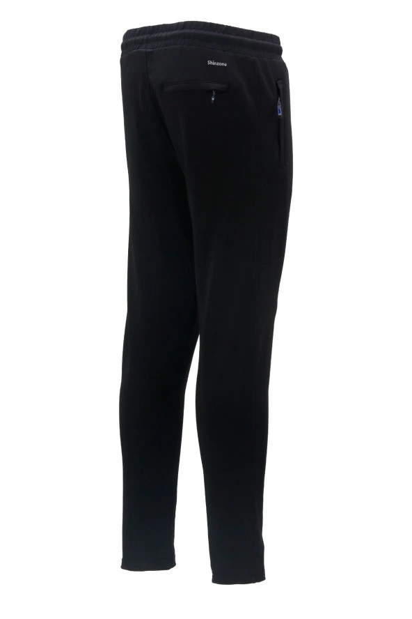 Erkek Düz Paça Standart Fit Lastikli Siyah Antrasit 2'li Eşofman Altı Seti - 4