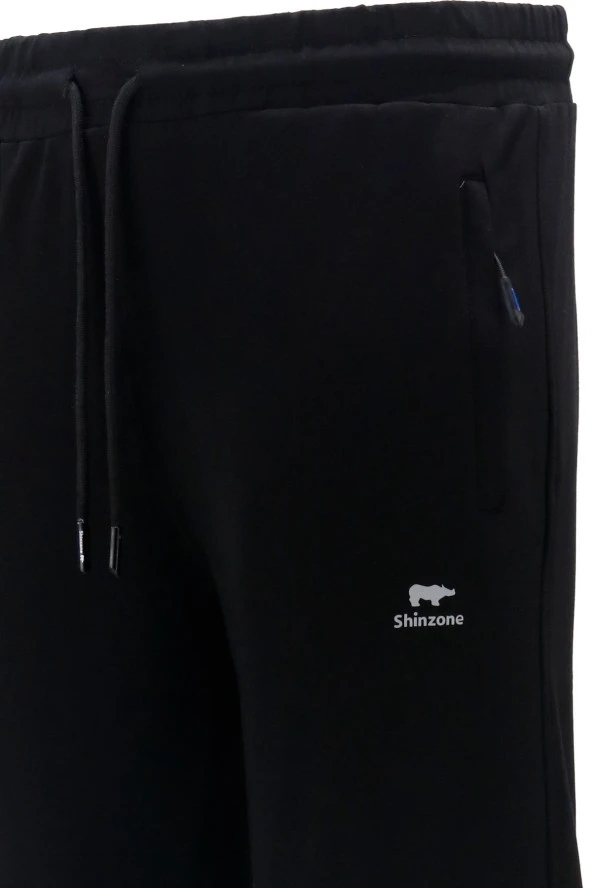 Erkek Düz Paça Standart Fit Lastikli Siyah Antrasit 2'li Eşofman Altı Seti - 5