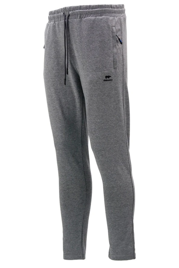 Erkek Düz Paça Standart Fit Lastikli Siyah Antrasit 2'li Eşofman Altı Seti - 6