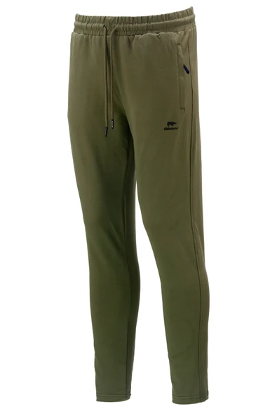 Erkek Düz Paça Standart Fit Lastikli Gri Haki 2'li Eşofman Altı Seti - 6