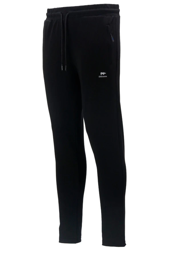 Erkek Düz Paça Standart Fit Lastikli Gri Siyah 2'li Eşofman Altı Seti - 6