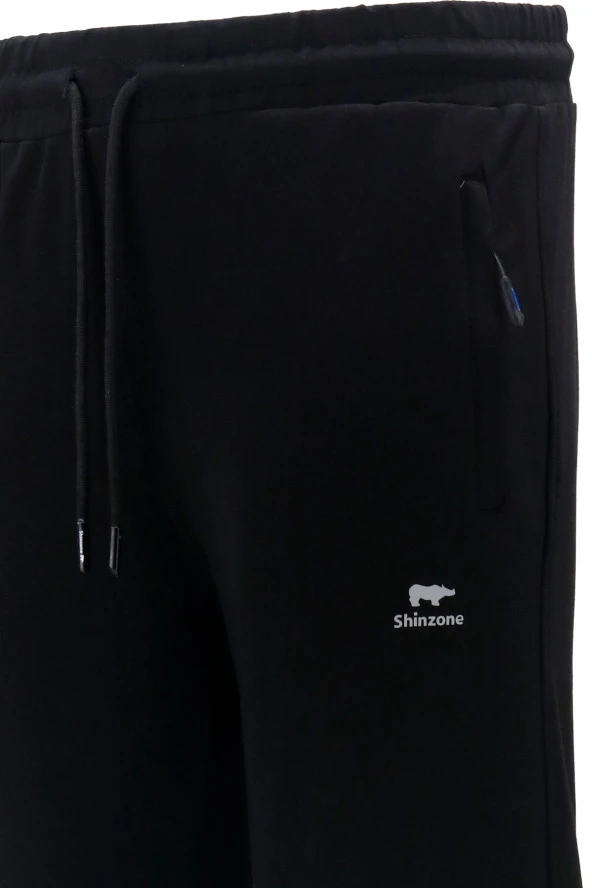 Erkek Düz Paça Standart Fit Lastikli Gri Siyah 2'li Eşofman Altı Seti - 9