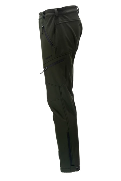 Erkek Soft Shell içi Polarlı Outdoor Siyah Haki 2'li Pantolon Set - 7