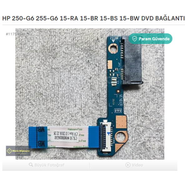 HP 250-G6 255-G6 15-RA 15-BR 15-BS 15-BW DVD BAĞLANTI SOKETİ