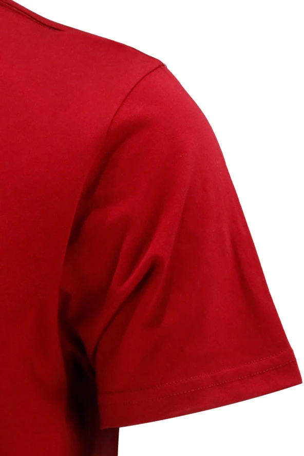 Erkek Standart Fit Bordo Sarı 2'li Set T-Shirt - 5