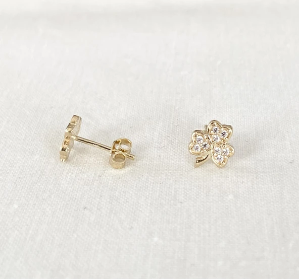 Yonca Altın Küpe - Resim 2