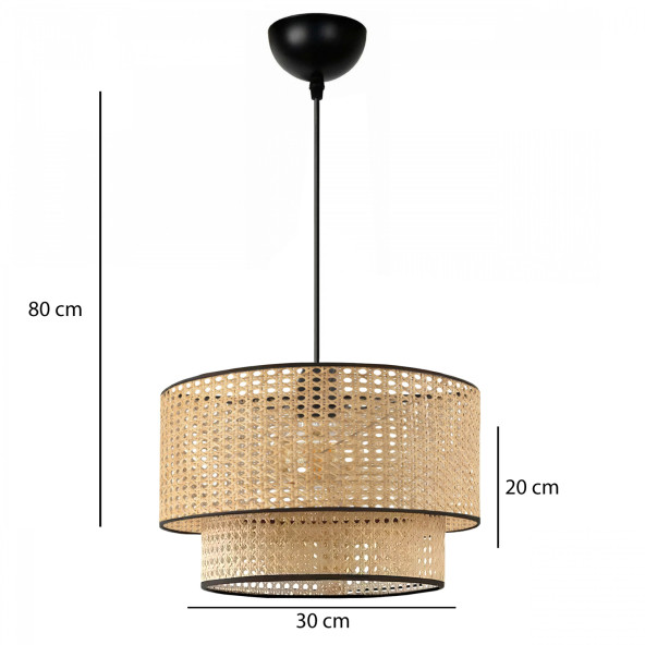 Homing Hazeran Rattan 2 Katlı Sarkıt Avize AYD-3352 - 3