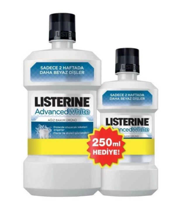 Listerine Advanced White Ağız Bakım Suyu 500 Ml + 250 Ml