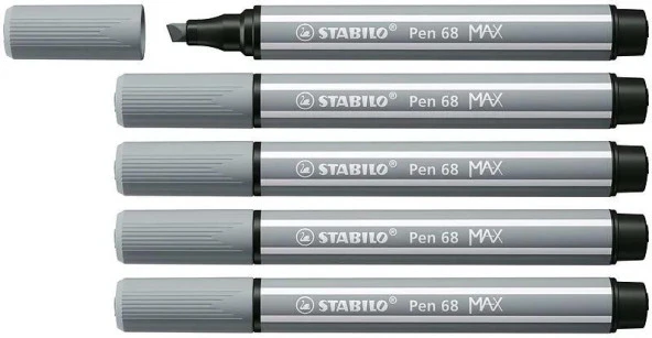 Stabilo Keçe Uçlu Kalem 68 Max Soğuk Gri (5 Li Paket)