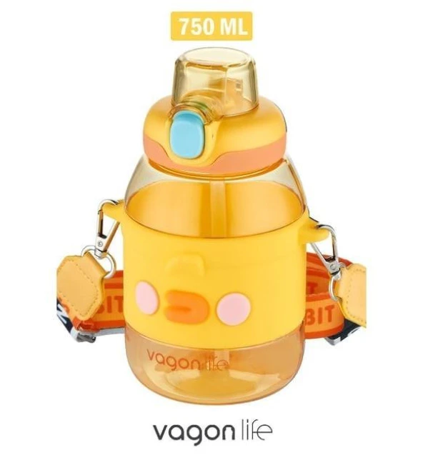 Vagonlife Pipetli Çocuk Matarası 750Ml Sarı