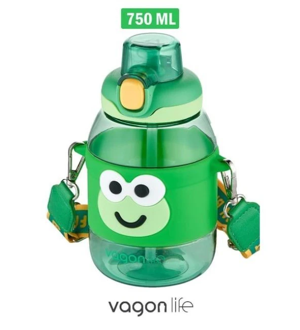 Vagonlife Pipetli Çocuk Matarası 750Ml Yeşil