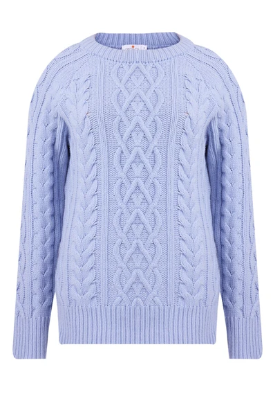 Peraluna DENIZ CABLE PULLOVER Saç Örgülü Bisiklet Yaka Unisex Triko Kazak - Açık Mavi - Resim 8