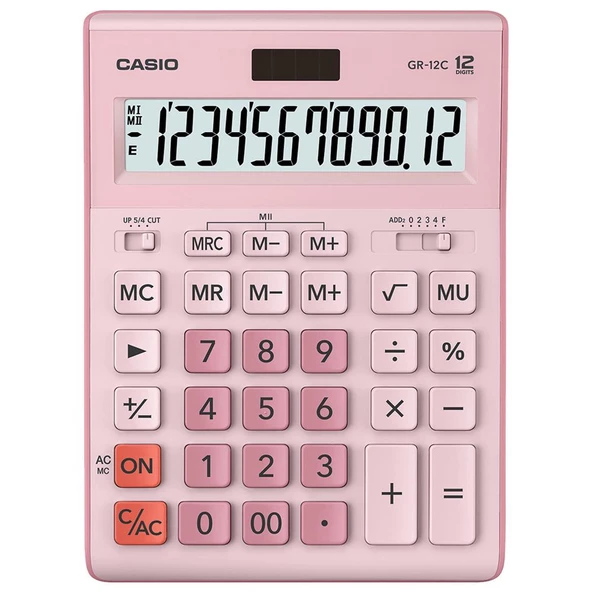 Casio GR-12C-PK 12 Hane Pembe Masa Üstü Hesap Makinesi