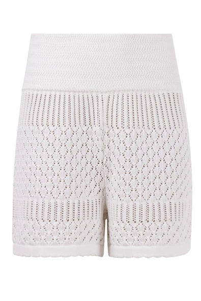 Peraluna IRIS SHORTS Ajurlu Kadın Şort - Ekru - Resim 8