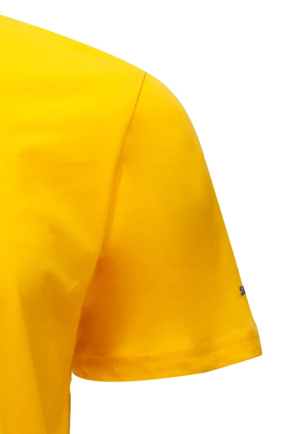 Erkek Standart Fit Shinzone Göğüs Baskılı Sarı Siyah 2'li Set T-Shirt - 5