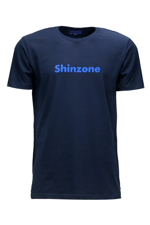 Erkek Standart Fit Shinzone Göğüs Baskılı Mavi Lacivert 2'li Set T-Shirt - 6