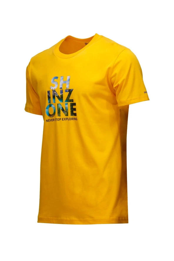 Erkek Standart Fit Göğüs Baskılı Sarı İndigo 2'li Set T-Shirt - 2