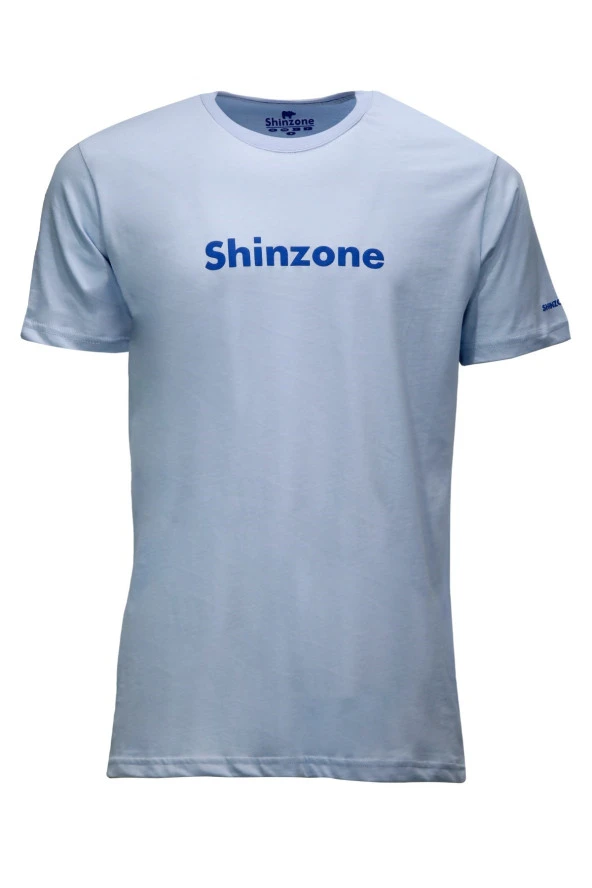 Erkek Standart Fit Shinzone Göğüs Baskılı Mavi Vizon 2'li Set T-Shirt - Resim 2