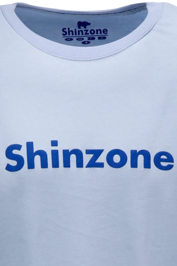 Erkek Standart Fit Shinzone Göğüs Baskılı Mavi Vizon 2'li Set T-Shirt - Resim 4