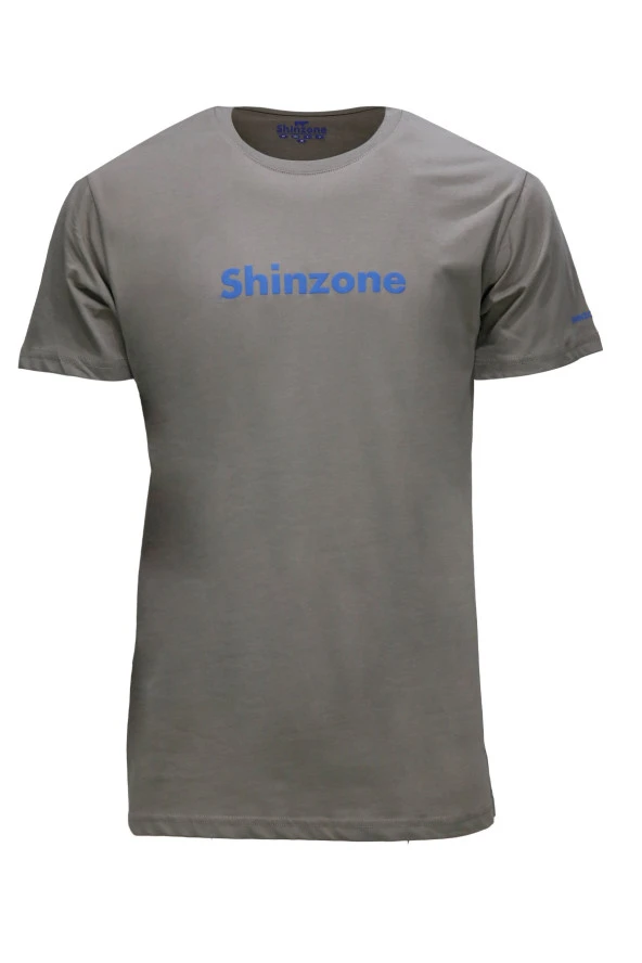 Erkek Standart Fit Shinzone Göğüs Baskılı Mavi Vizon 2'li Set T-Shirt - Resim 6