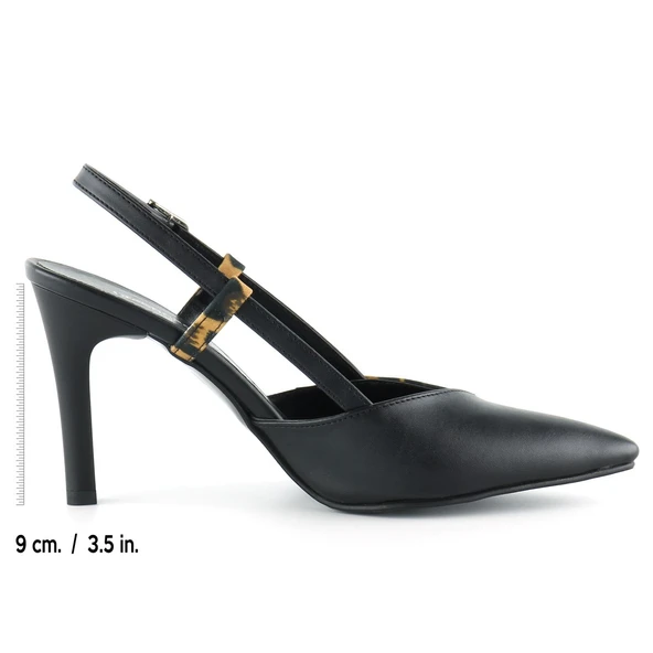 Erkan Saçmacı Sacha Siyah Leopar Desenli Arkası Açık Stiletto - 2