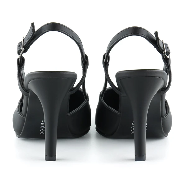 Erkan Saçmacı Sacha Siyah Saten Arkası Açık Abiye Stiletto - 4