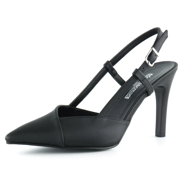 Erkan Saçmacı Sacha Siyah Saten Arkası Açık Abiye Stiletto