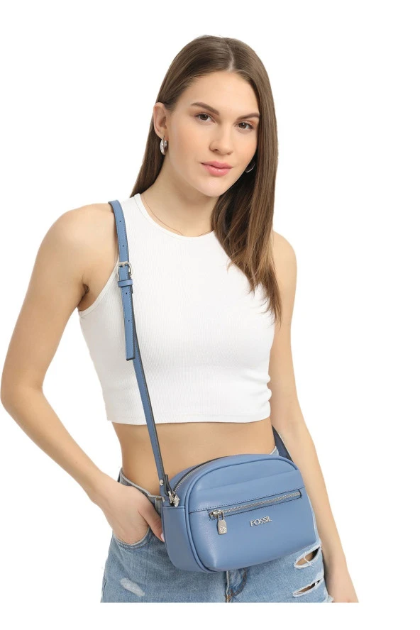 Koyu Mavi Kadın 24x15x9 cm Çapraz Çanta 05FM24Y1020