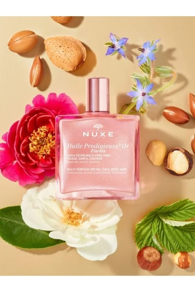NUXE Huile Prodigieuse Or Florale , 50ml . Florale or çok amaçlı Parıltılı kuru yağ 3264680038334 - 6