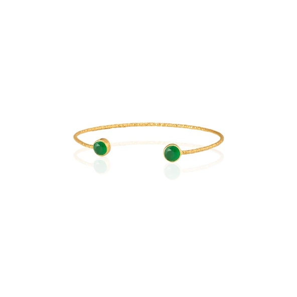 Kadir Jewellery 22 Ayar Altın Kaplama El İşçiliği Zirkon Taşlı Kadın Charm Bileklik - 2