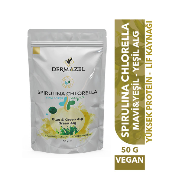 Organik Spirulina Chlorella Tozu Katkısız 50 gr