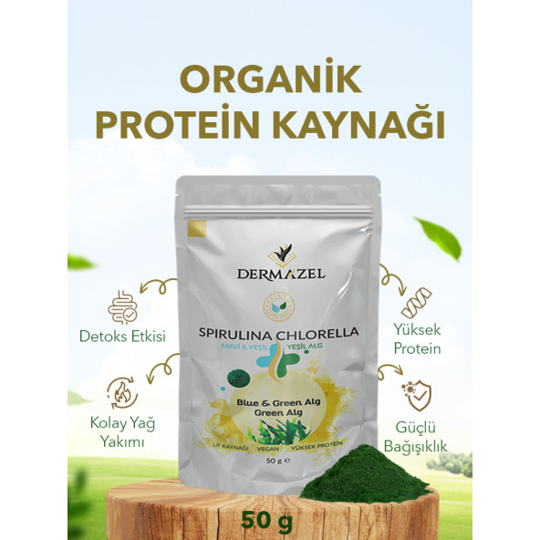 Organik Spirulina Chlorella Tozu Katkısız 50 gr - 4