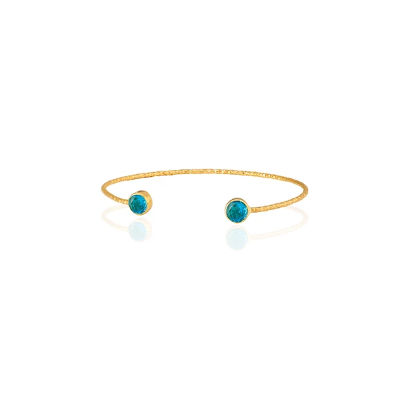 Kadir Jewellery 22 Ayar Altın Kaplama El İşçiliği Zirkon Taşlı Kadın Charm Bileklik - 6