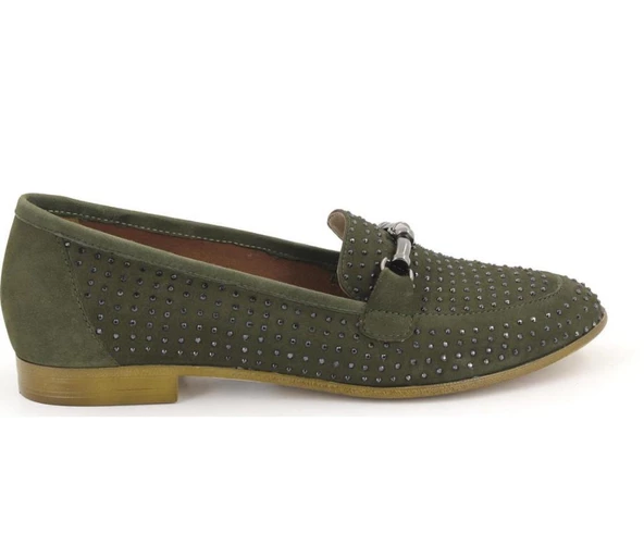 Venüs 1910205y27 Kadın Deri Loafer Günlük Taşlı Yeşil Ayakkabı1910205y09 - 2