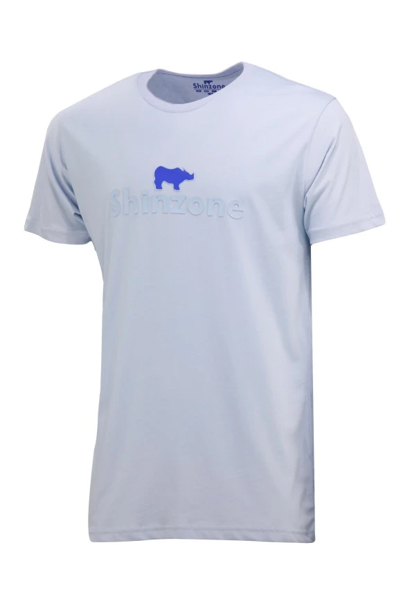 Erkek Standart Fit Kabartma Göğüs Baskılı Mavi Bordo 2'li Set T-Shirt - Resim 2