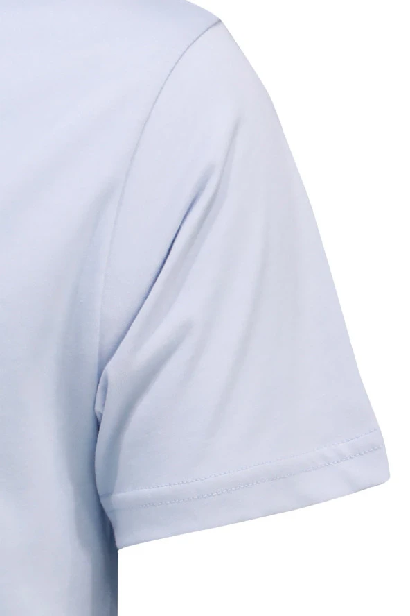 Erkek Standart Fit Kabartma Göğüs Baskılı Mavi Bordo 2'li Set T-Shirt - Resim 5