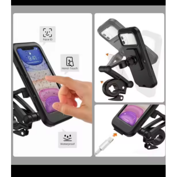 Portatif Universal Motosiklet Bisiklet Su Geçirmez Telefon Tutucu - 4