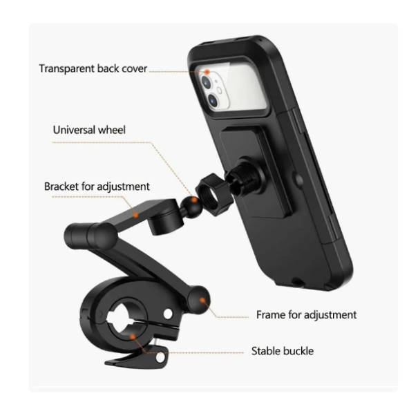 Portatif Universal Motosiklet Bisiklet Su Geçirmez Telefon Tutucu - 5