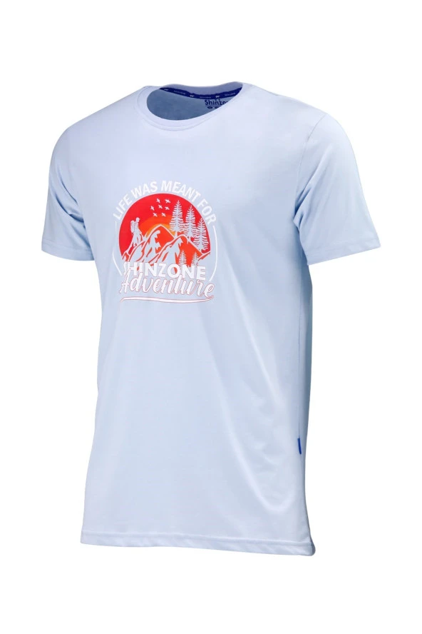 Erkek Standart Göğüs Baskılı Mavi Siyah 2'li Set T-Shirt - Resim 2