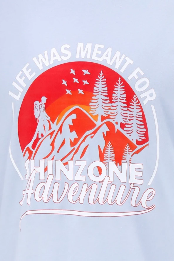 Erkek Standart Göğüs Baskılı Mavi Siyah 2'li Set T-Shirt - Resim 4