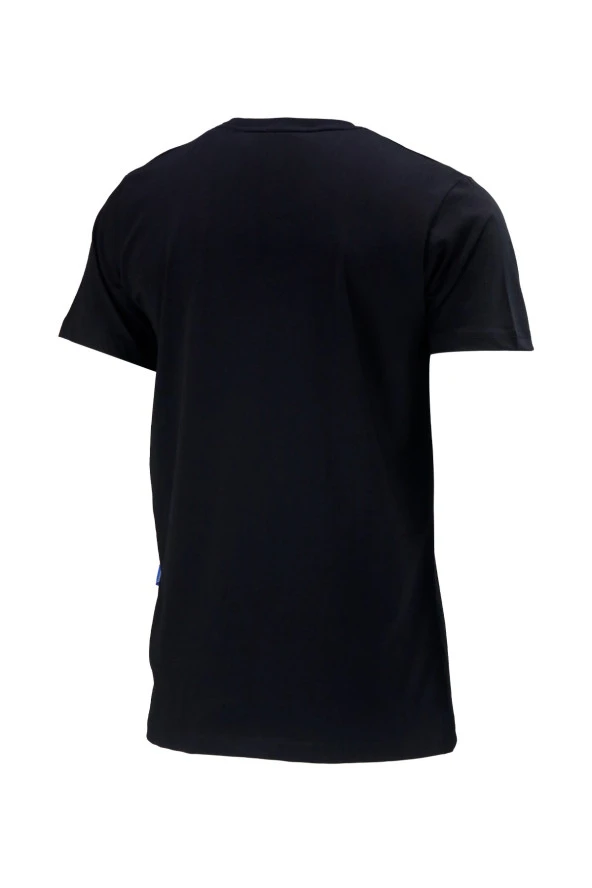 Erkek Standart Göğüs Baskılı Mavi Siyah 2'li Set T-Shirt - Resim 7