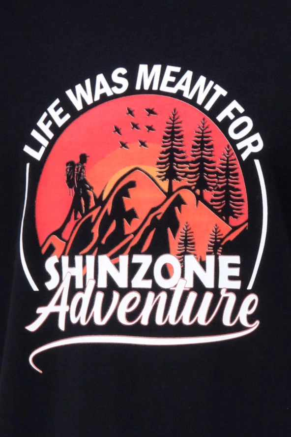 Erkek Standart Göğüs Baskılı Mavi Siyah 2'li Set T-Shirt - Resim 8