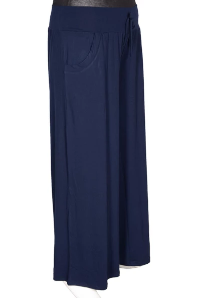 Barem Kadın Elisa Viskon Penye Cepli Spor Lacivert Pantolon Etek - Resim 3