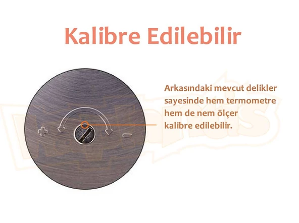 Anymetre TH603 Termometre Nem Ölçer Higrometre Paslanmaz Çelik Metal Çerçeve - 4