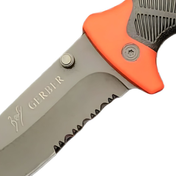 Gerber Bear Grylls Turuncu Siyah Kamp Çakısı Paslanmaz Çelik 23 cm Kılıflı Outdoor Bıçak Gerber Çakı Bıçak