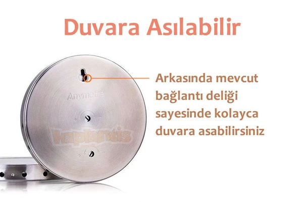 Anymetre TH603 Termometre Nem Ölçer Higrometre Paslanmaz Çelik Metal Çerçeve - 3